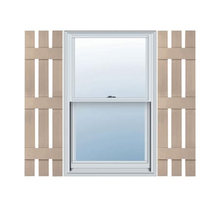 Ekena Millwork 12 in. W x 63 in. H Builders Edge, Three Board Spaced, Board-n-Batten Shutters, 023 - Wicker, PR 070120063023